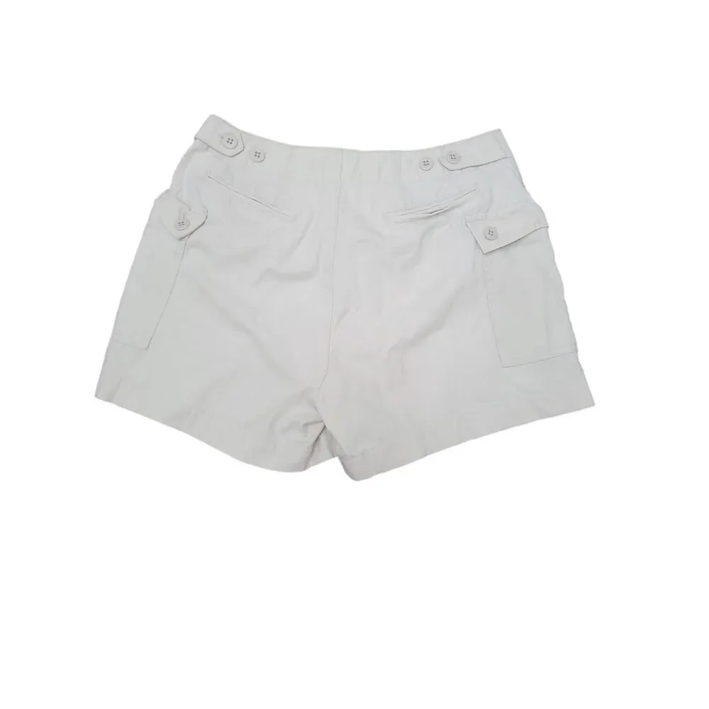 J Crew Womens Size 4 Cream Chino Cargo Shorts 3.5 Inseam Pockets